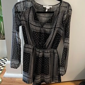 NWT BCBG romper size XXS black white